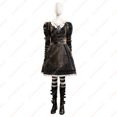 画像1: 高品質 実物撮影 アリス マッドネス リターンズ Alice: Madness Returns ブラックワンピース 風 コスチューム コスプレ衣装 コスプレ靴 オーダーメイド バラ売り可 (1)