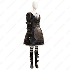 画像2: 高品質 実物撮影 アリス マッドネス リターンズ Alice: Madness Returns ブラックワンピース 風 コスチューム コスプレ衣装 コスプレ靴 オーダーメイド バラ売り可 (2)