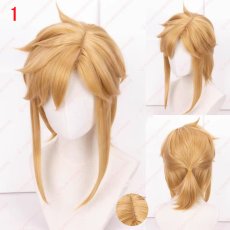 画像1: 高品質 実物撮影  リンク Link  ゼルダの伝説  風  コスプレウィッグ かつら cosplay wig 耐熱ウィッグ 専用ネット付 (1)