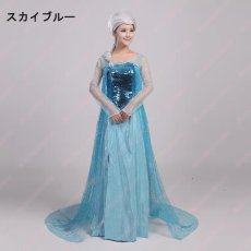 画像1: 高品質 実物撮影 エルサ Elsa FROZEN アナと雪の女王 アナ雪 風 コスプレ衣装 コスチューム オーダーメイド (1)